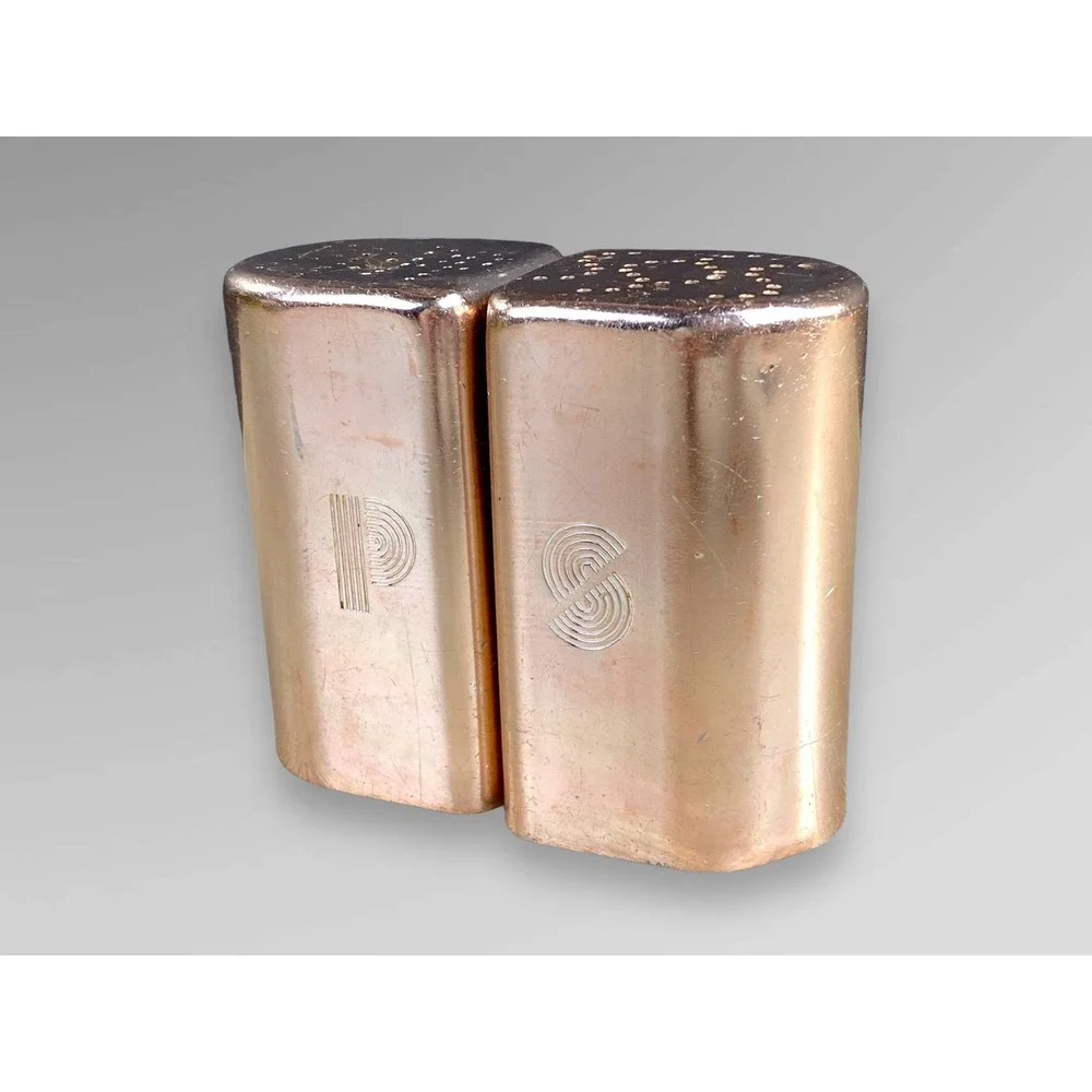 MCM Copper Look Aluminum‎ Salt Pepper Shakers Possibly Mirro